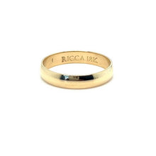  Alianca de Ouro 18k Modelo Tradicional Confort 4mm Levemente Abaulada por Dentro e Fora / 18k Gold Traditional Comfort Model Wedding Band - Ricca Jewelry