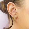 Brinco Argola com Losangos Vazados em Ouro 18k / 18k Gold Hoop Earring with Hollow Diamonds - Ricca Jewelry