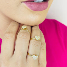  Anel Chuveirinho Coração em Ouro 18k com Zircônia / Heart Shower Ring in 18k Gold with Zirconia - Ricca Jewelry