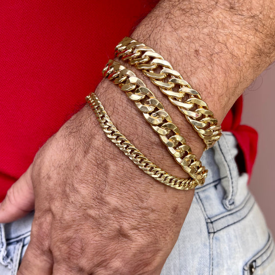 Pulseira de Ouro 18k Modelo Corrente Elo Groumet / 18k Gold Groumet Link Bracelet - Ricca Jewelry