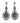 Sterling Silver Multistone Filigree Teardrop Drop Earrings