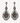 Sterling Silver Multistone Filigree Teardrop Drop Earrings