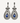 Sterling Silver Blue Topaz Pear Marcasite Chandelier Drop Earrings