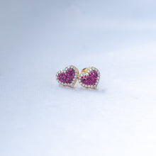  Brinco em Ouro 18k Modelo Coração Chuveirinho / 18k Gold Earring Heart Shower Model - Ricca Jewelry