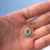 Pingentes de Ouro 18k com Zircônia em Gota cor Azul / 18k Gold Pendants with Blue Drop Zirconia - Ricca Jewelry