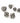 Sterling Silver Electroform Rose Flower Pendant 26mm