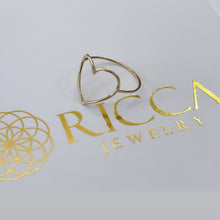  Anel de Ouro 18k Modelo Coração Fio Delicado