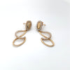 Brinco em Ouro 18k Modelo Longo com Pedras de Zirconia / Elegant 18k Gold Earrings with Cubic Zirconia