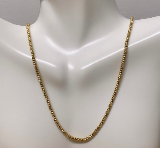 Corrente em Ouro 18k Modelo Pipoca / 18k Gold Popcorn Chain - Ricca Jewelry