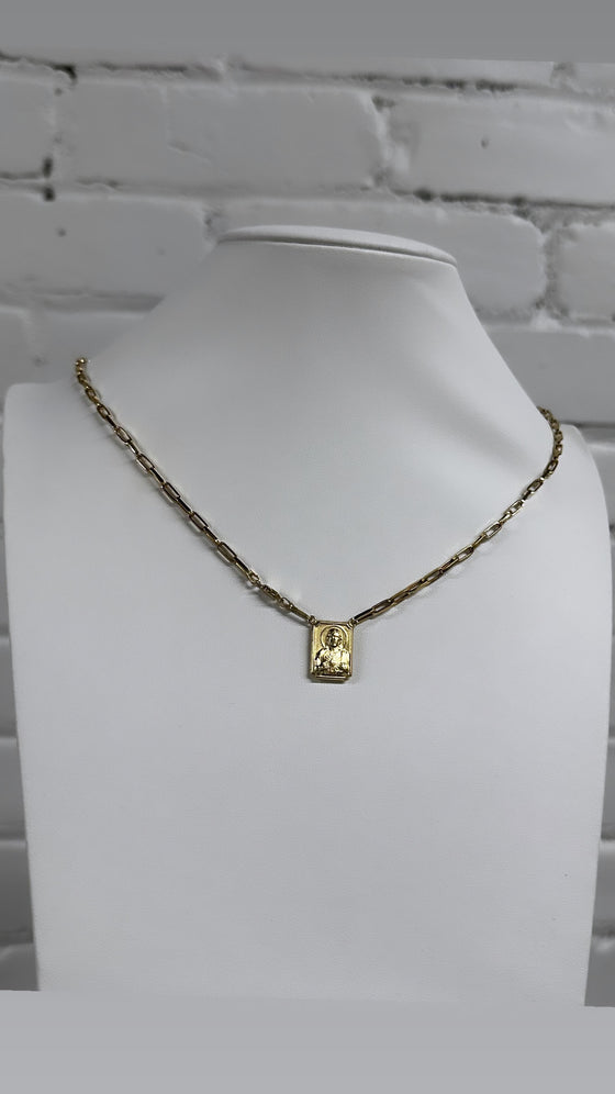 Escapulário de Ouro 18k Modelo Piastrine - Divina Trindade / 18k Gold Scapular Piastrine Model - Divine Trinity - Ricca Jewelry