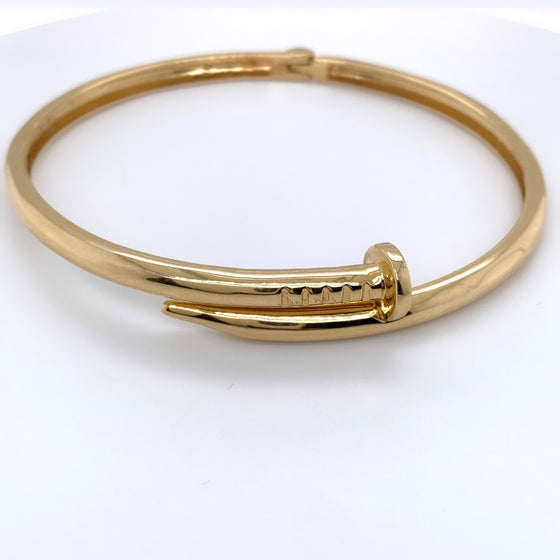 Bracelete em Ouro 18k Modelo Prego / 18k Gold Bracelet - Nail Model