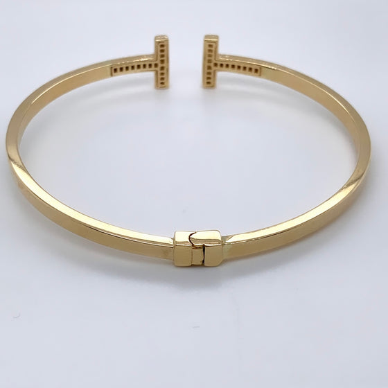Bracelete em Ouro 18k Modelo T Inspiracao Tiffany / Luxury 18k Gold Bracelet - T Model Inspired by Tiffany