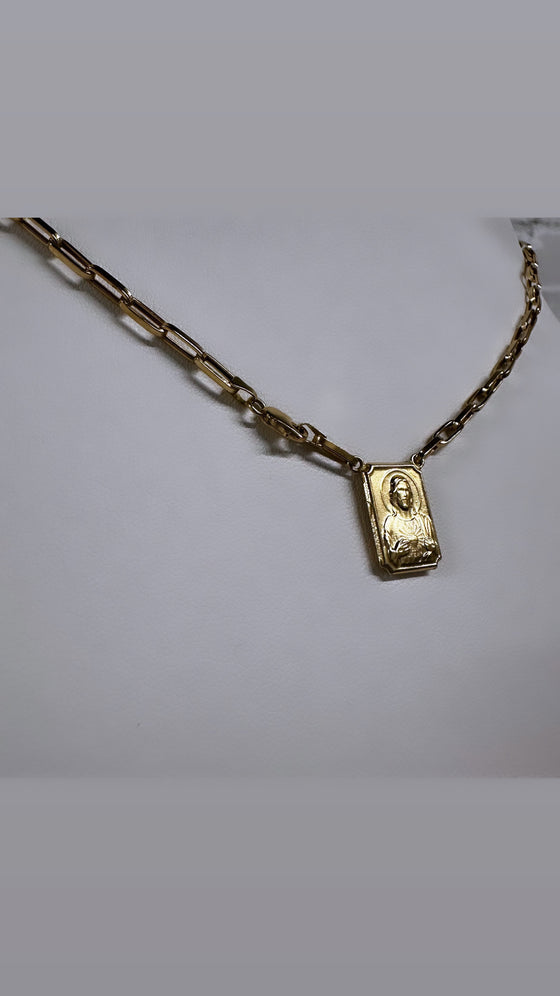 Escapulário de Ouro 18k Modelo Piastrine - Divina Trindade / 18k Gold Scapular Piastrine Model - Divine Trinity - Ricca Jewelry