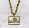 Pingente de Ouro 18k Modelo Familia Casal e Tres Filhas / 18k Gold Family Pendant – Couple and Three Daughters - Ricca Jewelry