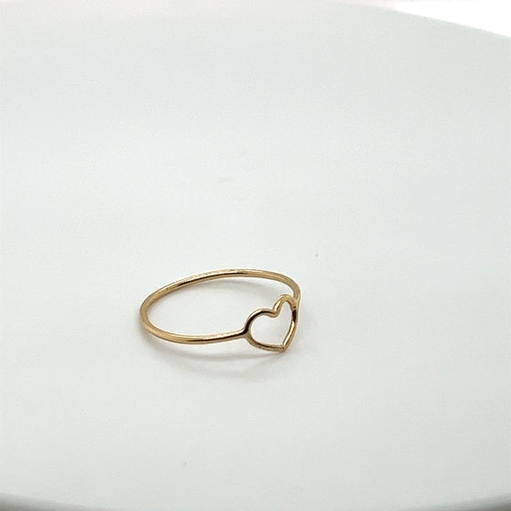 Anel de Ouro 18k Modelo Coração Fio 6mm - Ricca Jewelry