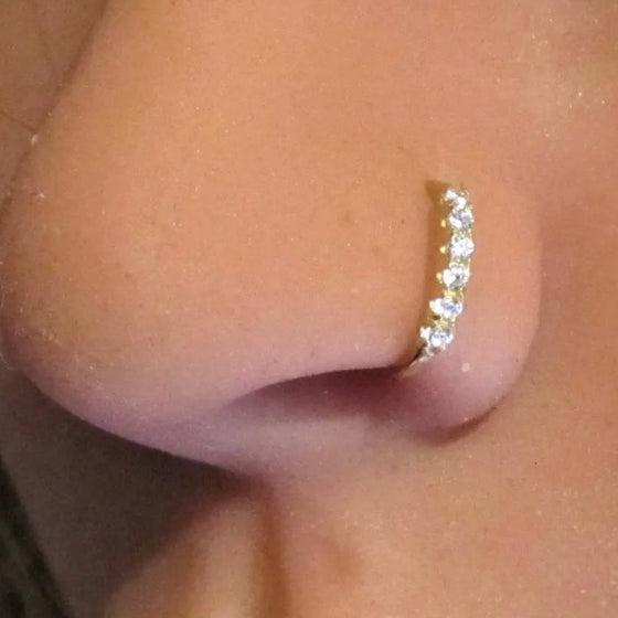 Piercing de Ouro 18k com Pedras Zirconias - Ricca Jewelry
