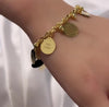 Pulseira de Ouro 18k Modelo 10 Mandamentos com Pingentes / 18k Gold Ten Commandments Bracelet with Round Charms