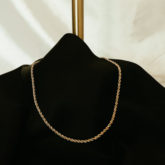 Corrente Corda Tricolor em Ouro 18k / 18k Gold Tricolor Rope Chain - Ricca Jewelry