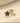 Flower Set with Cubic Zirconia Sapphire Earrings in 18K Gold