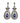Sterling Silver Blue Topaz Pear Marcasite Chandelier Drop Earrings