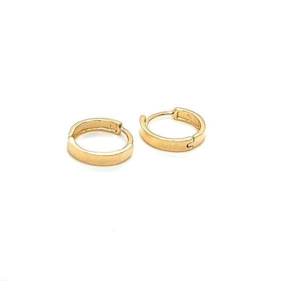Brinco de Ouro 18k Modelo Argola Retangular Ouro Amarelo 18k - Ricca Jewelry