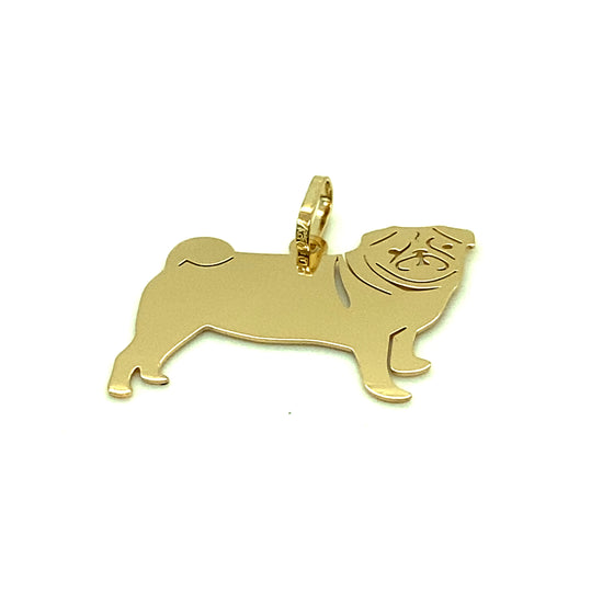 Pingente em Ouro 18k Modelo Pet Cachorro Pug / 18k Gold Pendant Pug Dog Pet Model - Ricca Jewelry