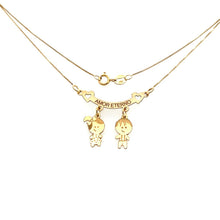  Gargantilha em Ouro Amarelo 18k Corrente Veneziana Canguinha com 1 Menino e 1 Menina - Ricca Jewelry