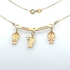 Gargantilha em Ouro Amarelo 18k Corrente Veneziana com 2 Meninos 1 Menina - Ricca Jewelry