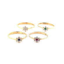  18K Yellow Gold Shine Flower Stackable Ring - Ricca Jewelry