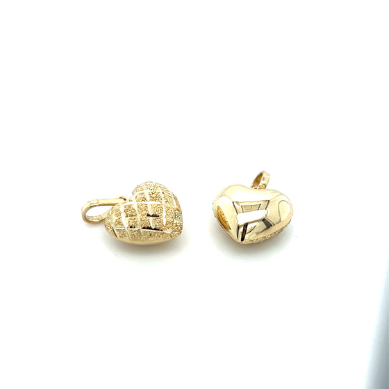 Pingente em Ouro 18k Coração Dupla Face / 18K Gold Pendant Double Face Heart - Ricca Jewelry