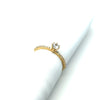 Anel Solitário em Ouro 18k Com Zircônias - Ricca Jewelry