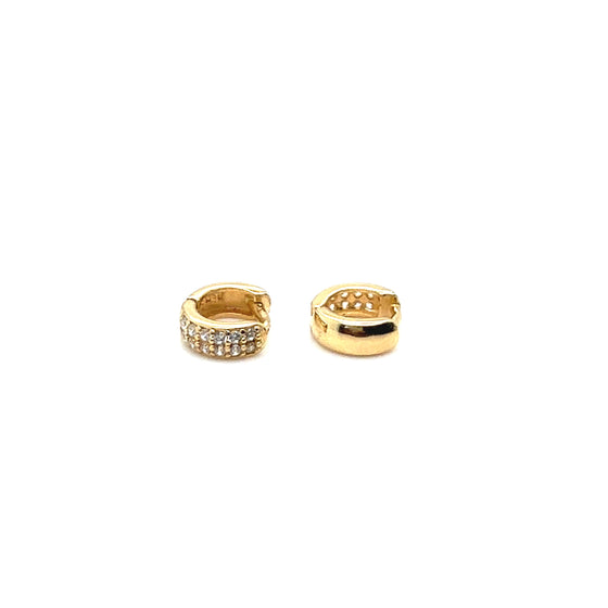 Brinco Argola com Pedras de Zircone 7.5mm - Ricca Jewelry