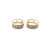Brinco Argola com Quatro Carreiras de Pedras de Zircônia em Ouro 18k 12mm / 18k Gold Hoop Earring with Four Rows of Zircon Stones 12mm - Ricca Jewelry