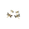 Brincos Libelula de Ouro 18k com Asas Rodinadas - Ricca Jewelry