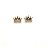 Brinco Coroa em Ouro 18k com Zircônia / Crown Earring in 18k Gold with Zirconia - Ricca Jewelry