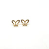 Brinco Borboleta Vazada em Ouro 18k com Zircônia / Hollow Butterfly Earring in 18k Gold with Zirconia - Ricca Jewelry