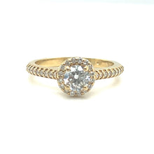  Anel de Ouro 18k com 1 Diamante Lapidacao Brilhante de 0.5Ct e 34 Diamantes 1.2mm - Ricca Jewelry