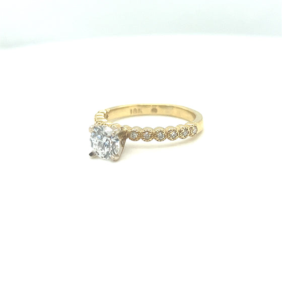 Anel em Ouro 18k com 1 Diamante 0.75Ct e 12 diamantes 1.3mm cada - Ricca Jewelry