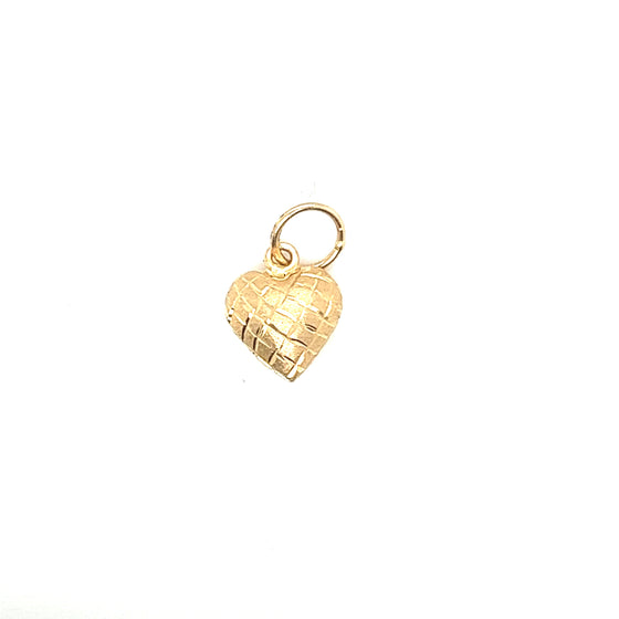 Pingente em Ouro 18k Coração Dupla Face / 18k Gold Double Sided Heart Pendant - Ricca Jewelry