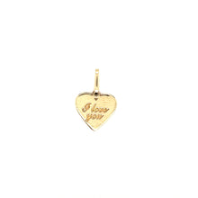  Pingente em Ouro 18k Coração Polido com a Inscrição "I Love You" / 18k Gold Polished Heart Pendant with "I Love You" Inscription - Ricca Jewelry