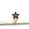 18k Yellow Gold Flower with CZ Dark Blue - Ricca Jewelry