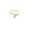 Anel em Ouro Amarelo 18k Amor com Pingente de Coração Rodinado / 18k yellow gold Love ring with rhodium-plated heart pendant - Ricca Jewelry