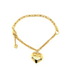 Pulseira Ouro 18k Modelo Misto com Pingente Coracao / 18k Gold Mixed Model Bracelet with Heart Pendant - Ricca Jewelry