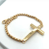Pulseira de Ouro 18k Modelo com Pingente Cruz / 18k Gold Bracelet with Cross Pendant - Ricca Jewelry