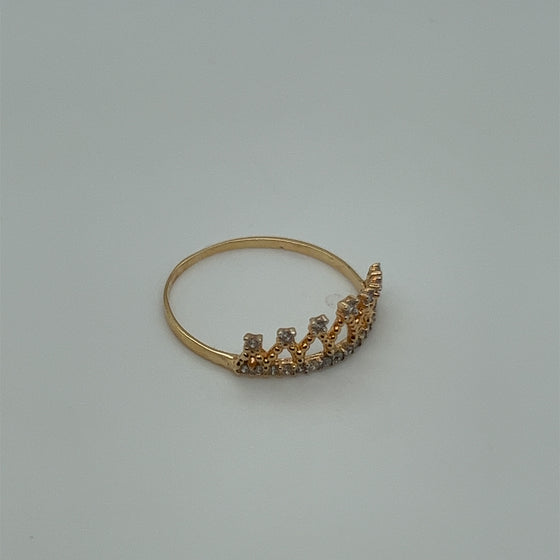 Anel Coroa com Zircônias - Ricca Jewelry