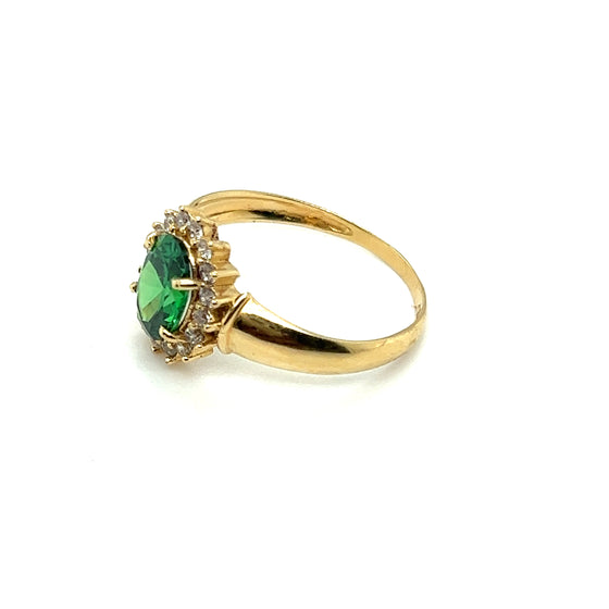 Anel Pedra Verde Oval - Ricca Jewelry