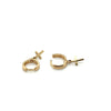 Brincos de Ouro 18k Modelo Argola com Pingente de Cruz - Ricca Jewelry