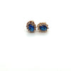 Brincos Com Zirconia Azul Formato Oval - Ricca Jewelry