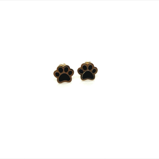 Brinco em Ouro 18k Infantil Patinha de Cachorro / 18k Gold Children's Dog Paw Earring - Ricca Jewelry