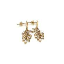  Brinco Mini Folhas de Zirconia Pendurado - Ricca Jewelry